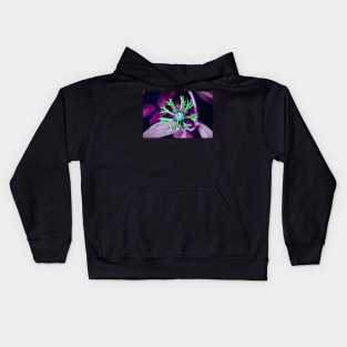 Green Flower Inverted Photograph Design Kids Hoodie